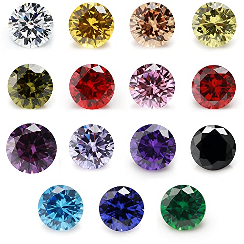 Pierres précieuses synthétiques zircone 5A en 15 couleurs pour bijoux DIY