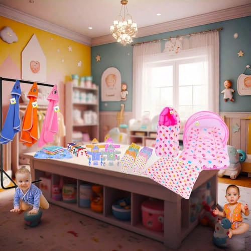 Image of Toddylon New Born Baby Essentials Kit 56 Combo Set (0-6 Months) | Newborn Baby Hospital Bag Kit | Infant Combo Set for New Born | Newborns Baby Dress & Clothing Set | Infants Essentials Kit (Pink)
