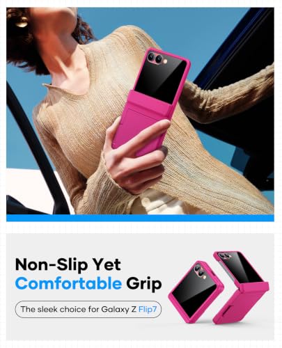Image of ASAFCASE for Galaxy Flip 7 Case Wallet with Privacy Screen, Hot Pink | Card Holder (2-3 Cards), Hinge Protection, Military Drop Protection, Heavy Duty Protective Phone Cover for Samsung ZFlip 7