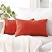 Topfinel Taie d'oreiller 40x60 Lot de 2 Housse Coussin Orange Brulé en Chenille Doux Decoration Chambre Ado Maison Salon de Coussin Canapé Lit Fauteuil de Bureau Scandinave Voiture de Couleur Uni