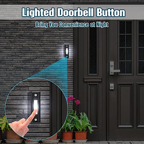 image for Saillong 1 Piece Lighted Doorbell Button, Wall Mounted Garage Door Ope