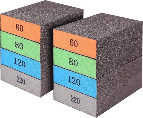 YelaJoy 8-Pack Sandpaper Block Set(60/80/120/220), Washable ...