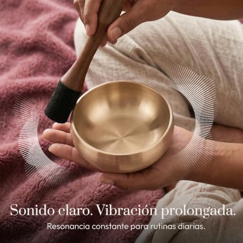 Miniatura 3 de Silent Mind Cuenco Tibetano 9 Cm Hecho A Mano Con Mazo Y Cojín - Sonido Puro Para Meditación Y Relajación, Artesanía De Nepal, Ideal Para Regalo