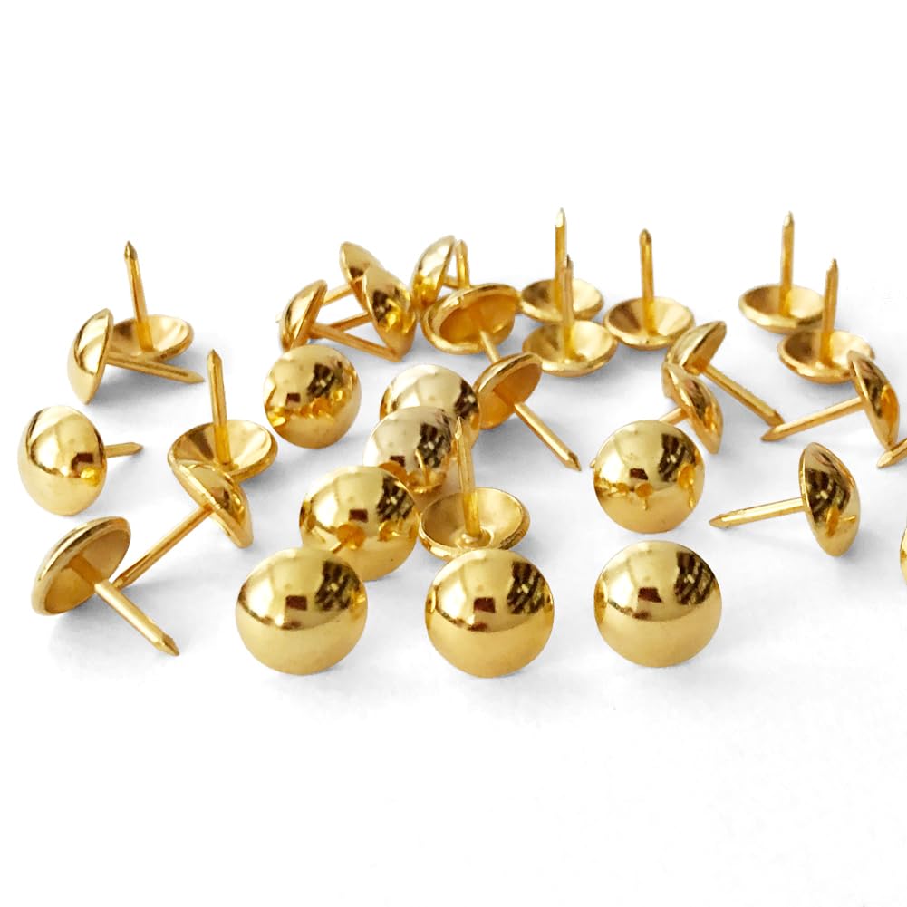Let's Decorate Gold 500Pcs A Lot: D11mmxl17mm Color Sofa Upholstery Tacks Wooden Furniture Decorative Tacks Hobnail Thumb Nails Home Diy Upholstery Nails (Gold)