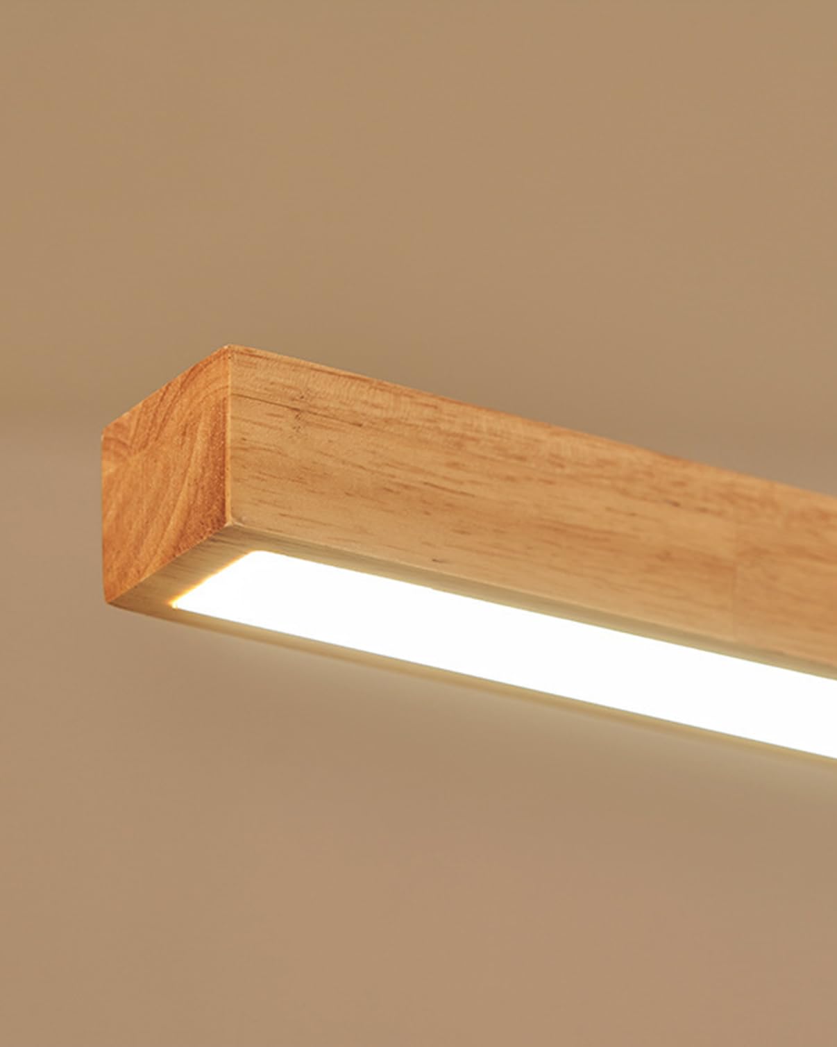 Lampada a Sospensione lineare con Telecomando, LED, dimmerabile, per Tavolo da Pranzo, in Legno, Lampada di Design, lampadario per Camera da Letto, Cucina, Ufficio (Legno, 150 cm)
