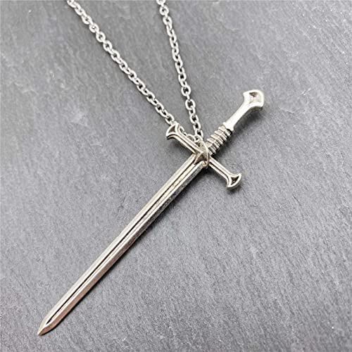 Stainless Steel Chain Pendant Necklace for Men and Women Medieval Rennaissance Pendant Necklace (silver)2