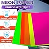 25 Pcs UV & Black Light Glowing Neon Cardstock Multicolor Pack - Two-Sided, Not Suitable for Printers, Glow in The Dark Paper Sheet Bulk for Party & DIY - Thick [250 GSM] Neon Paper Set with 5 Colors #2