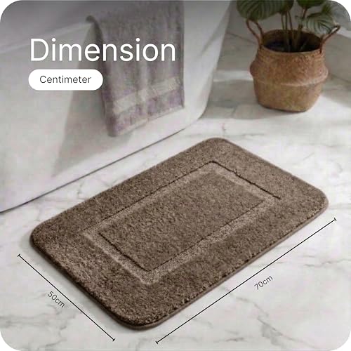 Image of Saral Home - Good Morning Mat, Soft, Anti-Skid, Washable, Water Absorbent, Quick Drying, All time usable Bathmat /Doormat /Runner. Slip-Resistant Backing for Everyday Safety.(Beige. 50X70-2PC)