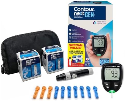 Ascensia CONTOUR NEXT GEN Blood Glucose Monitor All in One Kit + 20 Strips