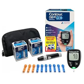 Contour Next Gen Blood Glucose Monitoring System All-in-One Kit + 20 Strips