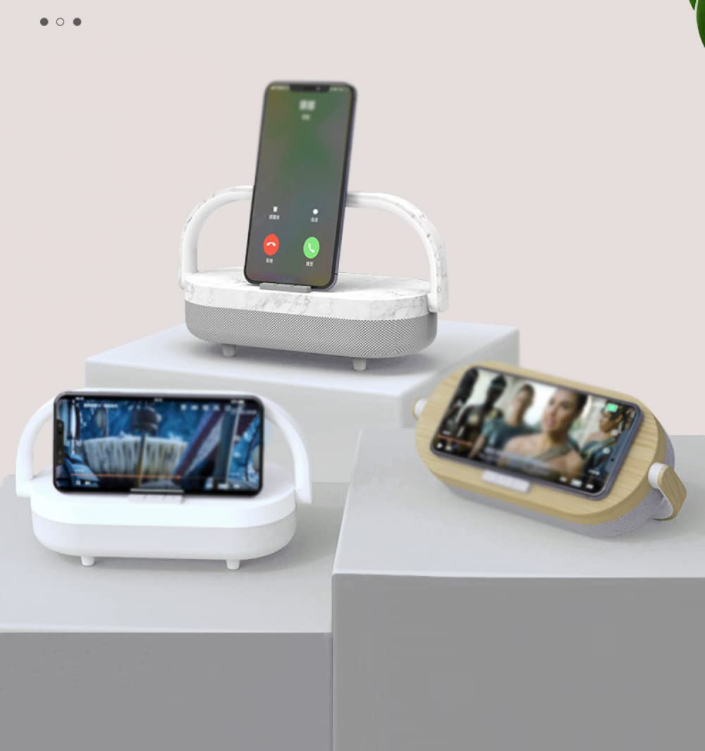 BERO LáMpara Multifuncional con Sensor De Carga InaláMbrica, LáMpara De Sobremesa para El Dormitorio, LáMpara De Cabecera con Audio Bluetooth para Cargar El TeléFono MóVil-001
