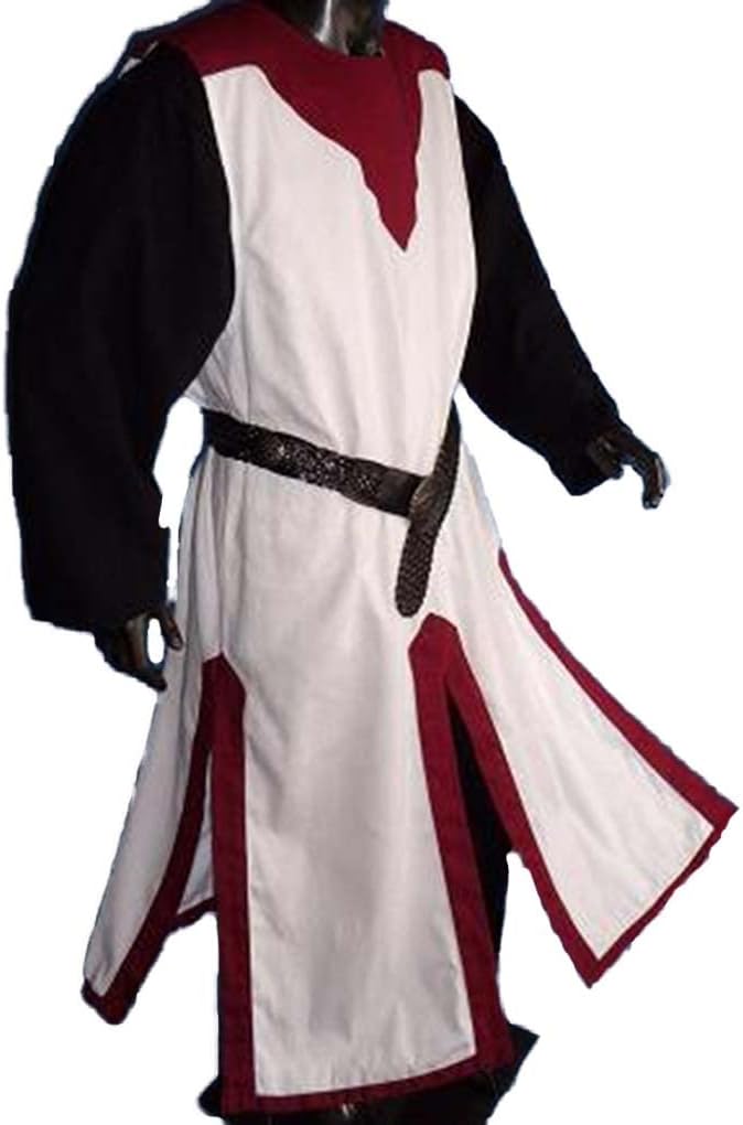 H H C Men's Medieval Viking Templar KnightPirate Vintage Warrior Halloween Costume LARP Top Size(S-6XL)