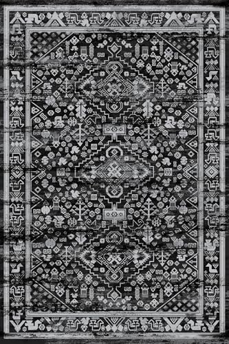 Modema Alfombra Salón - Alfombra Lavable en Lavadora Tapetes para Salón, Comedor, Dormitorio, Pasillo, Alfombra Antideslizante Vintage Persa Gris