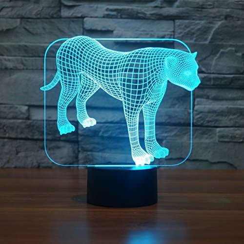 3D Löwe Nachtlicht LED – 16 Farben, Fernbedienung, Touch, USB-Betrieb, Optische Täuschung, Kinderzimmer Deko, Geschenk