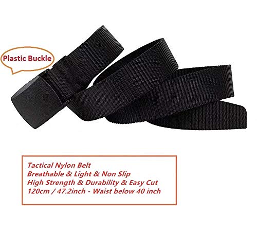 Fierce Military Style Nylon Tactical Belt - 1.5 Inch No Holes Quick Release Riggers Belt for Men and Women - Heavy Duty for Cargo Pants (3 Pack)3
