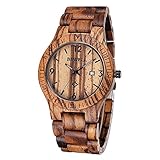 Stile Vintage Eco-Friendly Orologi da polso, fatto a mano,100% legno zebrano in legno...