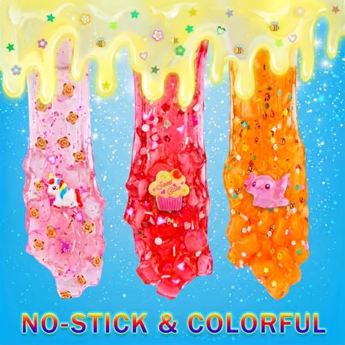 Slime Kit 9 Pack, with 3 Jelly Cube Crunchy Slime and 3 Cloud Slime and 3 Butter Slime, Soft and Non-Sticky, DIY Slimes Toys for Girls Boys, Kids Stress Relief Toy, Birthday Favor, Party Favors - Image 5