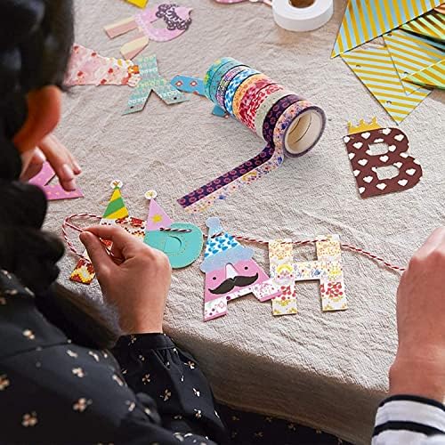 Forwaarss 48 Rolls Washi Tape Set - 8mm Wide, Colorful Flower Style Design, Decorative Masking Tape for DIY Craft Scrapbooking Gift Wrapping