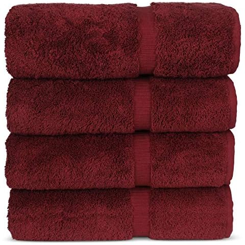 Chakir Turkish Linens Hotel & Spa Quality, Highly Absorbent 100% Cotton Turkish Towel Set (Set of 4, Cranberry) Cover