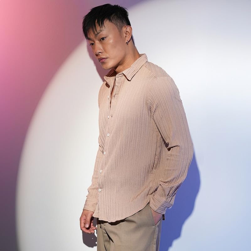 Image of CAHOOT Men's Solid Utility Shirt | Casual Wear | Spread Collar | Long Sleeve | Button Closure | Shirt Crafted with Comfort Fit for Everyday Wear