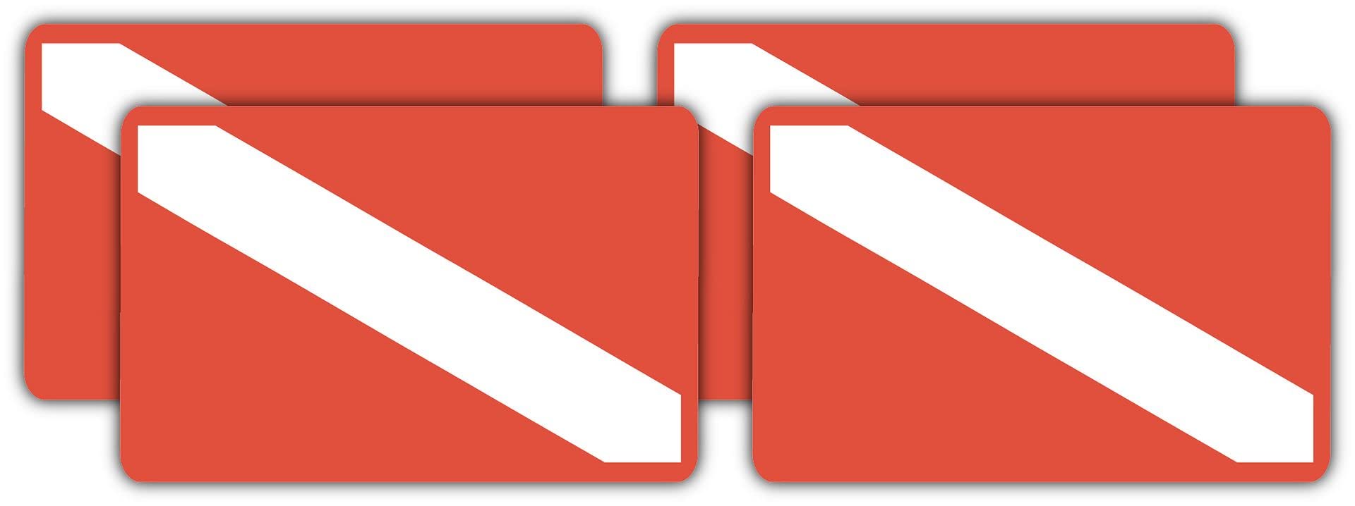 Reflective Scuba Diving Flag Stickers/Waterproof Vinyl Decals/Dive Flags Gear Labels Badges Helmets Hard Hat Glow Safety