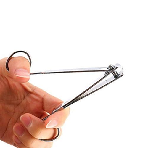 Miniatura 4 de AKOAK Cortador de cutículas de acero al carbono de 2 tamaños diferentes, cortador de uñas de dedo recto y curvado, tijeras de manicura, pedicura,