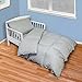 feather & loom 4-Piece Solid Color Toddler Bedding Set - Includes Comforter and Sheet Set, 100% Cotton Face, Polyester Fill, Machine Washable (Gray)