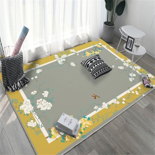 Moquette intérieure tapis manga gris lavable design floral pour chambre - 2