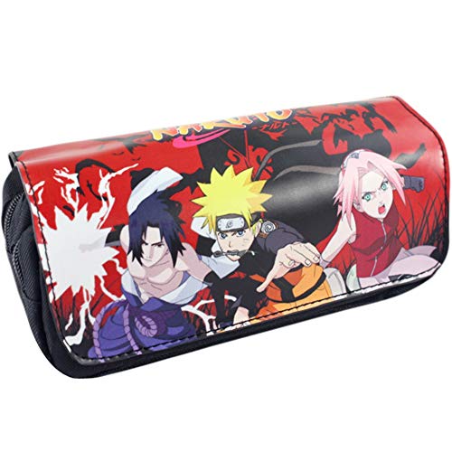 Preisvergleich Produktbild lunanana Naruto Shippuden Federmäppchen, japanisches Anime, große Kapazität, Aufbewahrungstasche, Organizer, für Studenten, Büro, 20 x 9 x 6,5 cm