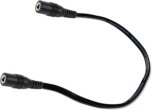 EShine Cable de extensión hembra a hembra, 0.138 in x 0.053 in, para iluminación LED debajo del gabinete con clips de alambre (4 pulgadas, negro)
