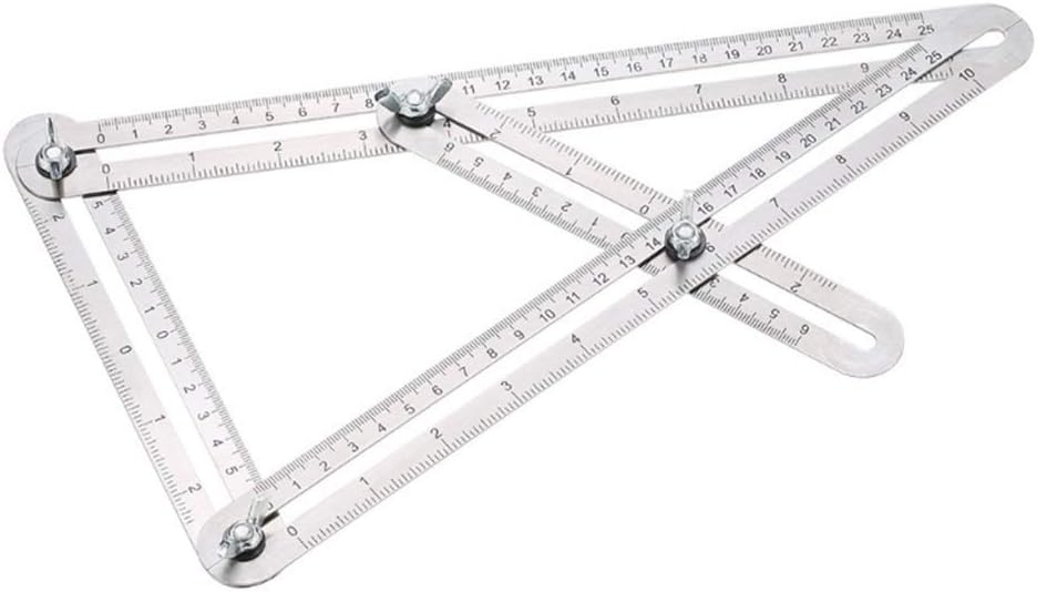 分度器 角度定規 角度ルーラー ステンレス鋼4倍の定規ステンレス鋼4倍の定規任意のアングル定規 デジタル角度計 (Color : S