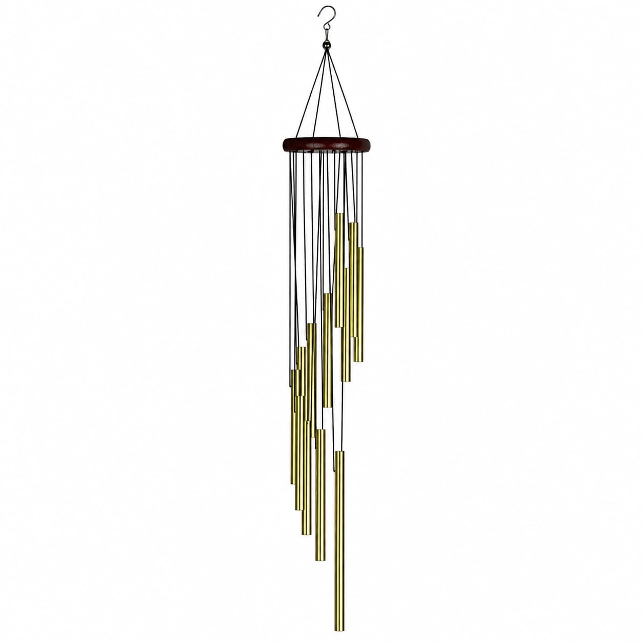 luminum Wind Chime, Outdoor Garden Decor with Deep Soothing Tones, Weatherproof Wind Chimes for Patio Yard Balcony & Housewarming Gift (Gold)
