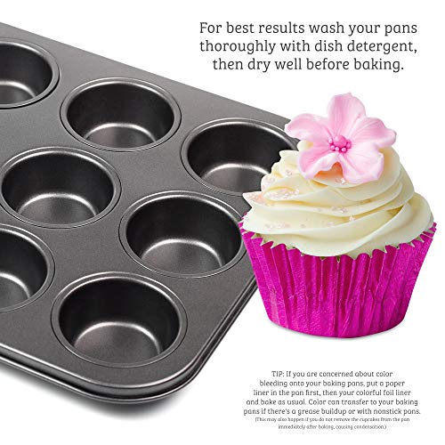 Lotfancy Foil Cupcake Liners, 500Pc Standard Size Muffin Liners, Metallic Cupcake Wrappers, Disposable Baking Cups Paper For Wedding, Birthday, Party, Baby Shower Boy Girl, 10 Colors #TOP3