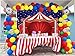 PGSWEER Circus Photography Backdrops Theater Jokes Clown Backgrounds Party Decorations Photo Props for Studio 7x5ft (7x5FT, Red)