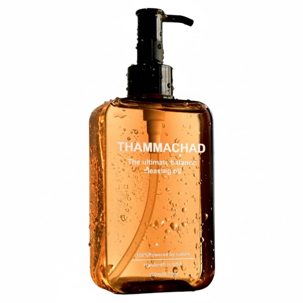 Thammachad Oil Cleanser Makeup Remover for Sensitive Skin Nourishing Cleansing Oil with Moringa & Camellia – 100% Natural First-Step Face Cleanser, 200ml Handcrafted in Small Batch in the USA
