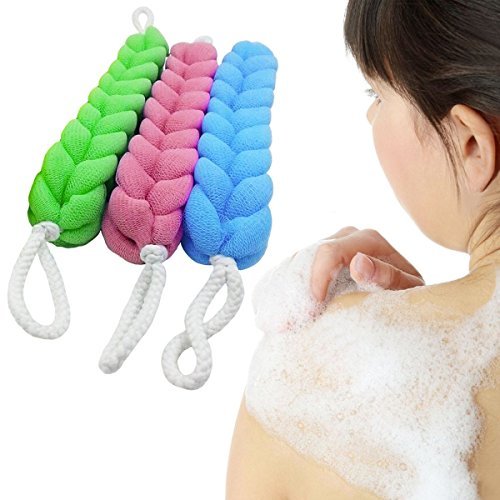 Buy 3 Swissco Spa 12” Braided Mesh Bath Sponges Strap Stretch Exfoliate