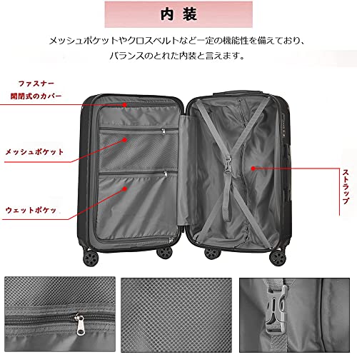 [REGESY] スーツケース ファスナー 軽量 キャリーケース ジ
