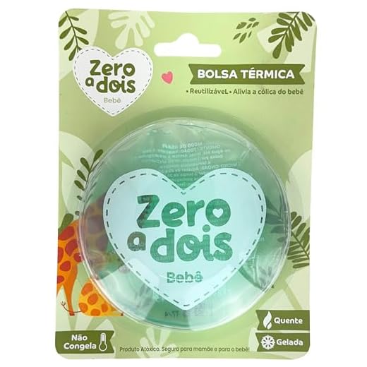 Zero a dois, Bolsa Térmica para Bebê, Alivia a cólica, Com blister, Verde