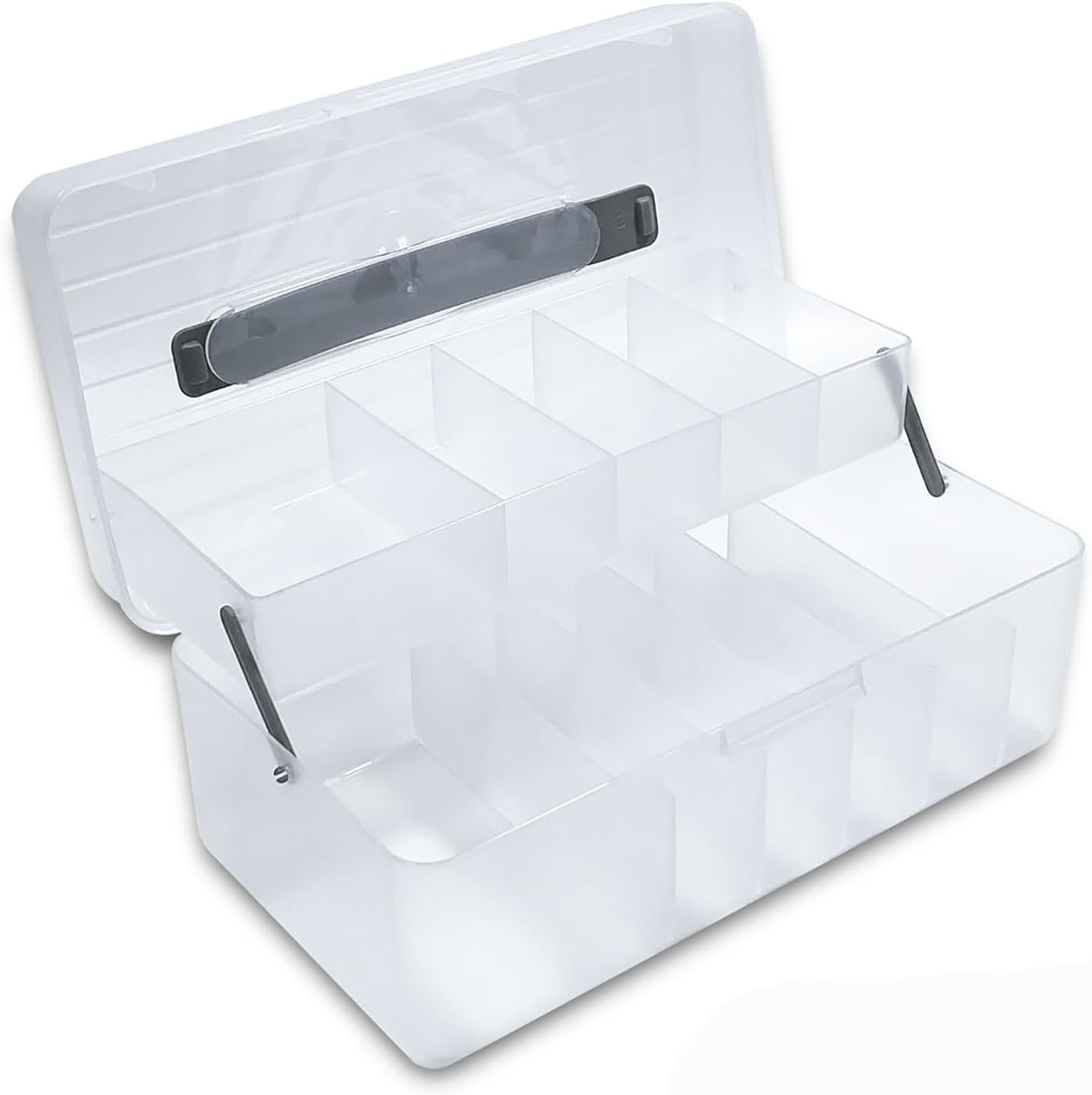 Bandage Organizer, 2 Pack | With Lid and Handle, Plastic Storage Container, For First-Aid Supplies, Holds Strips, Wraps, Swabs