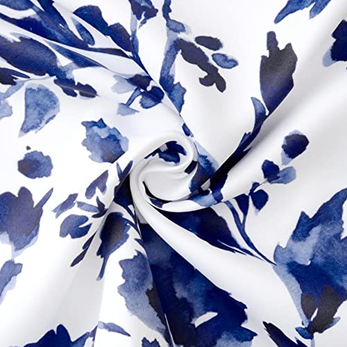 Inselnwald Navy Floral Valance For Windows, Watercolor Blossom Printed Room Darkening Rod Pocket Home Decor Window Treatment Valance For Kitchen Living Room Bathroom 52" X 18" Navy #TOP5