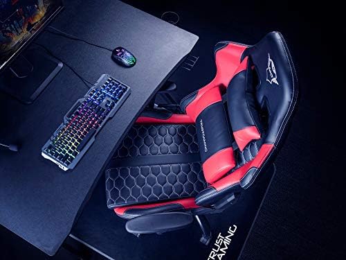 Trust Gaming GXT 708R Resto Gaming Chair, PC Desk Chair, Full 360° Rotatable Seating, Strong and Robust Metal Base Frame, Chair for Computer, Streaming, Office  Red