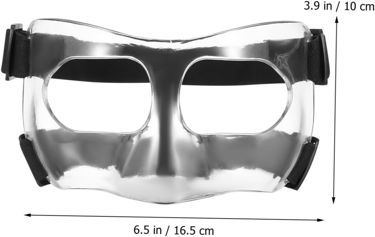 Yardwe Adjustable Clear Face Guard Protective Nose Guard for Basketball Soccer Baseball Lightweight Durable Sports Facial Mask for Youth Adults Enhanced Coverage Against Impacts