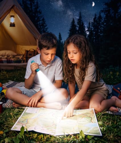 LED Mini Flashlights 6 Pack, 9-LED Small Flashlight with Lanyard, Assorted Color Aluminum Pocket Flashlight, AAA Battery Powered Handheld Lights for Kids, Camping, Home Emergencies, Night Reading - image 2