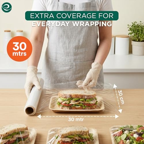 Image of ECO SOUL Cling Wrap, 30cm x 30m Biodegradable Food Wrap Roll