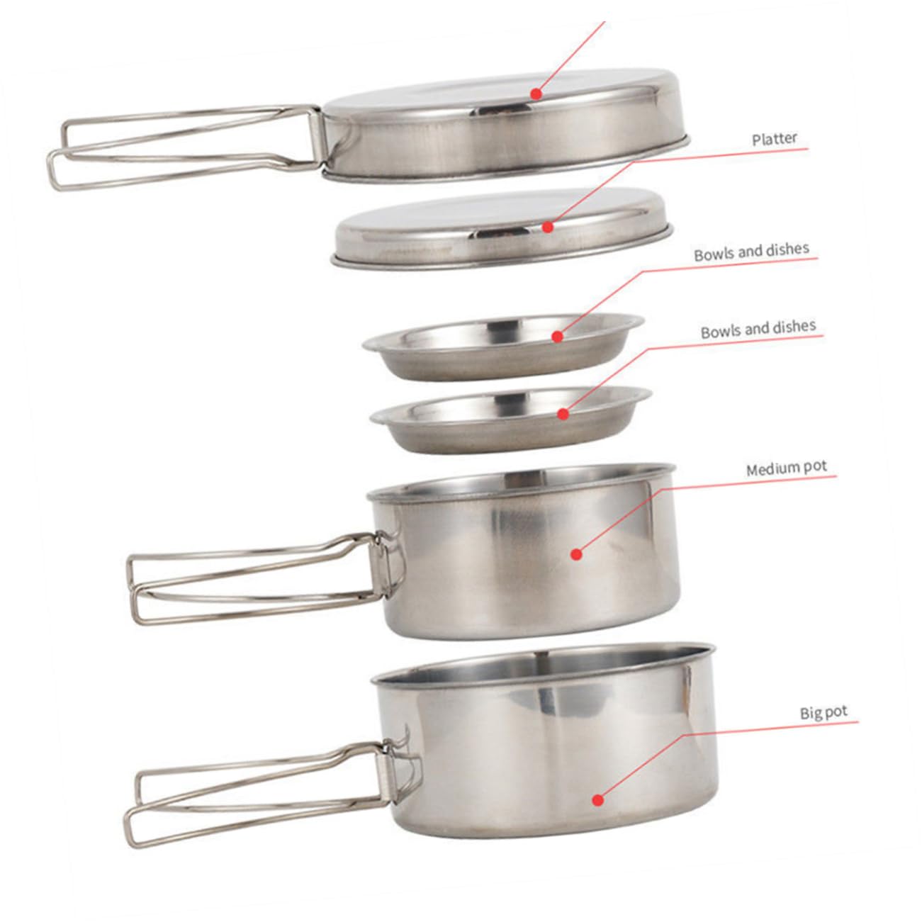 TOYANDONA Cuisine Portable pour Camping avec Tasses Assiettes Poêle Et Casserole pour Randonnée Et Activités Plein Air