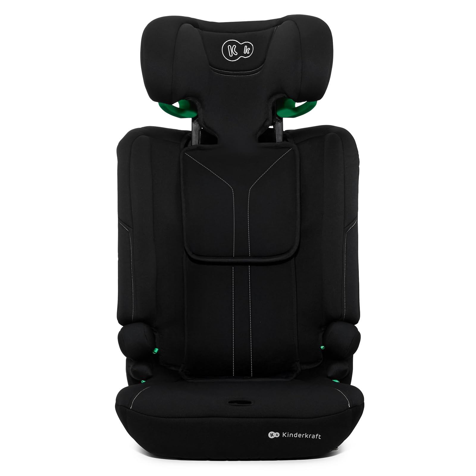 Kinderkraft I-COMFY, Seggiolino auto, Per bambini, Regolabile (76-150 cm), Schienale regolabile, Cintura di sicurezza a 5 punti, EASY GROW SYSTEM, Facile installazione, Nero