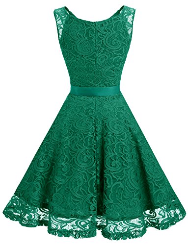 Image of Dressystar Women's Floral Lace V Neck Short Bridesmaid Cocktail Party Dress