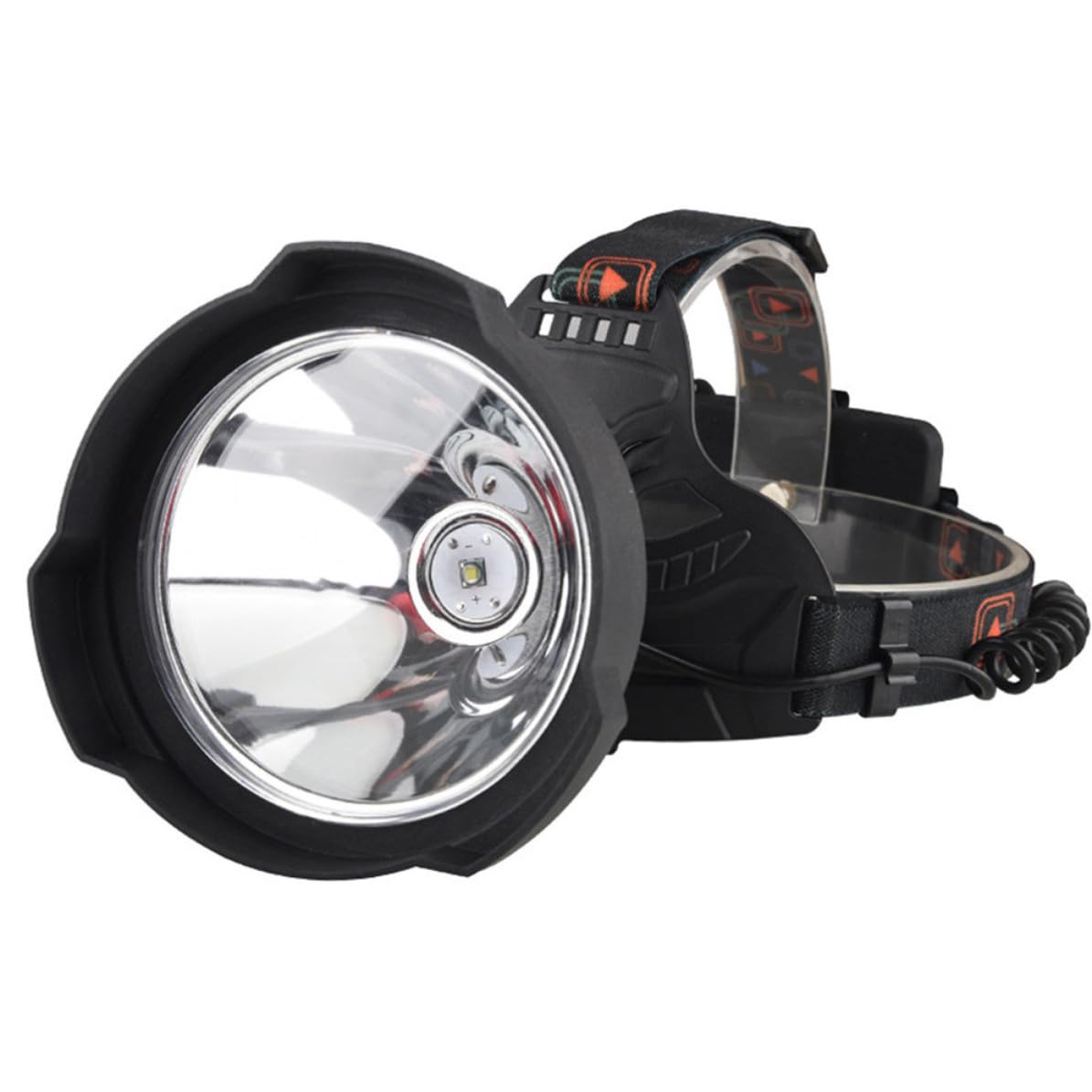 Lampada Frontale Ricaricabile LED Super Luminosa 3 Modalità di Illuminazione, Batteria 3x18650, per Campeggio e Attività All'aperto