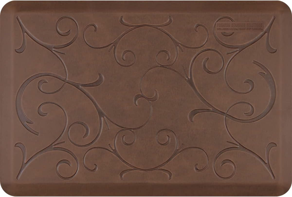 WellnessMats Anti-Fatigue Bella Motif Mat, 36 Inch by 24 Inch, Antique Light