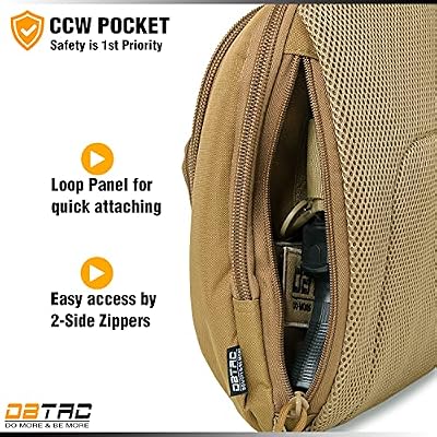 DBTAC Tactical Sling Bag | 8L Military Shoulder Chest Pack for Full Size Concealed Carry, Range, Travel, Outdoor Sports | Range, Travel, Outdoor Sports, Military